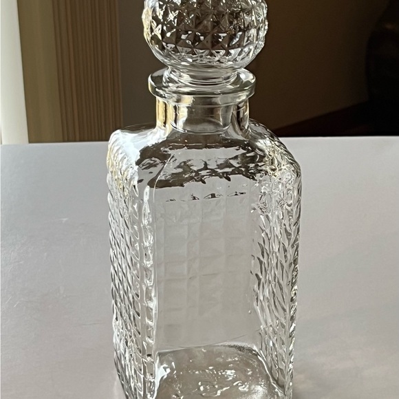 VTG Owens-Illinois Glass Company glass decanter, round intricate stopper - Picture 3 of 14